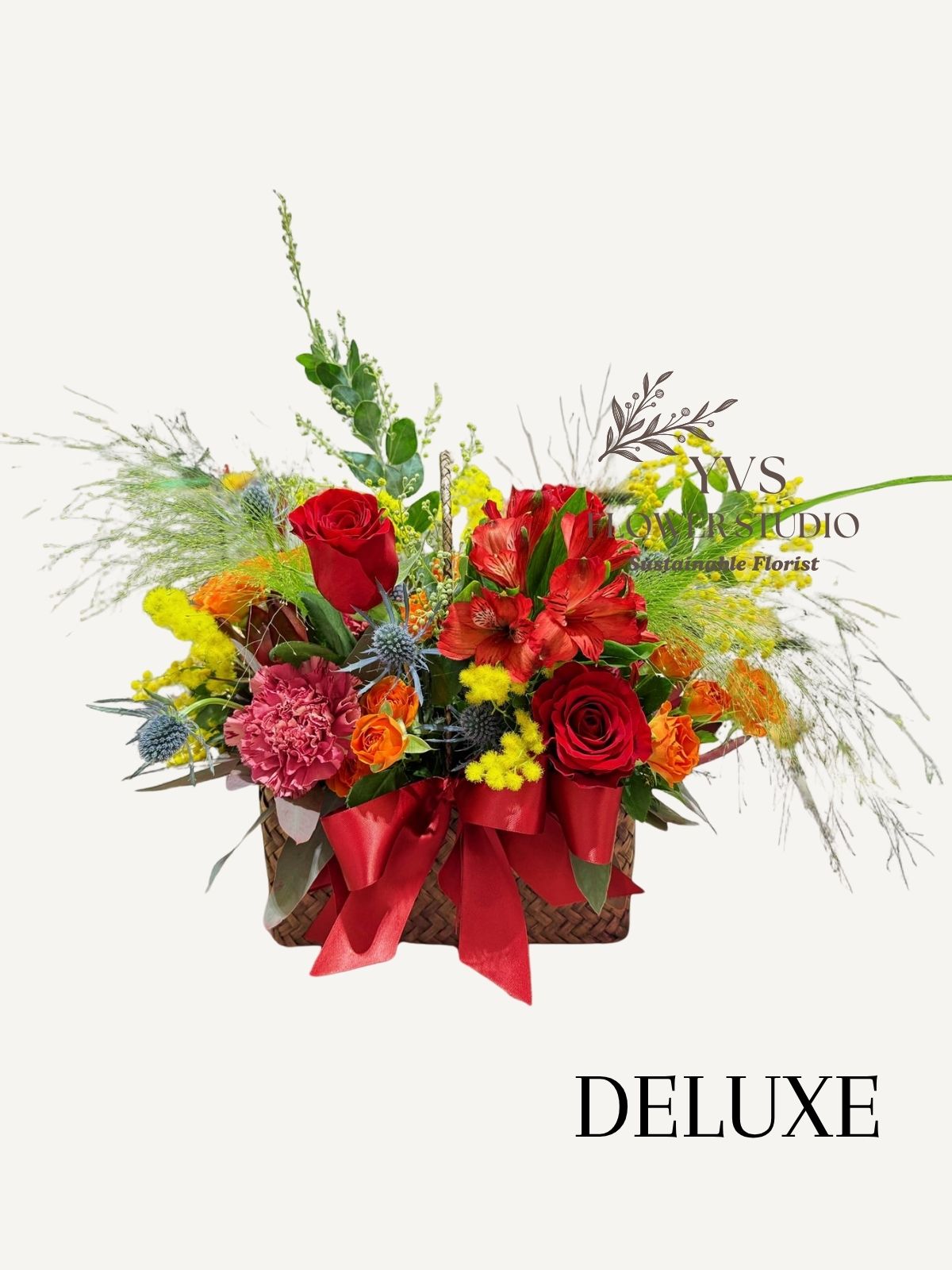 Vibrant theme fresh flowers basket