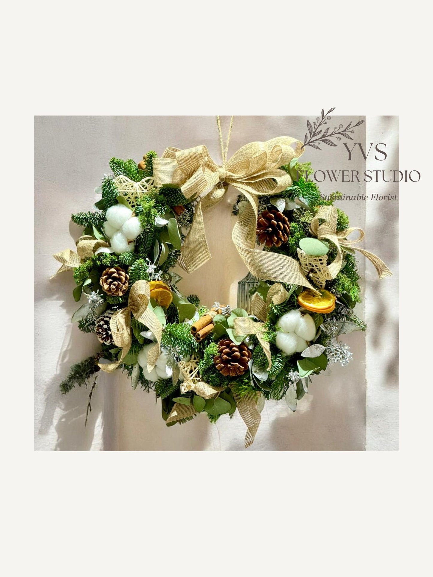 Fresh Customized Christmas Wreath with rustic theme