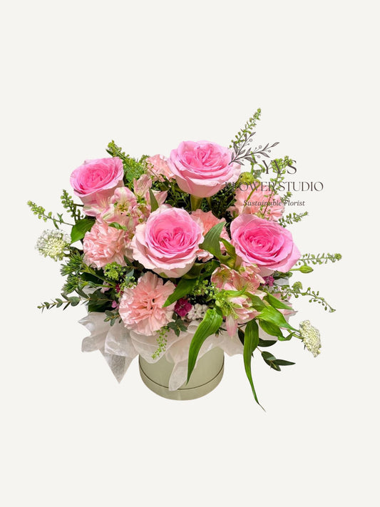 Mothers' Day Devoted Pink theme Fresh Carnations and Roses Bloom Box