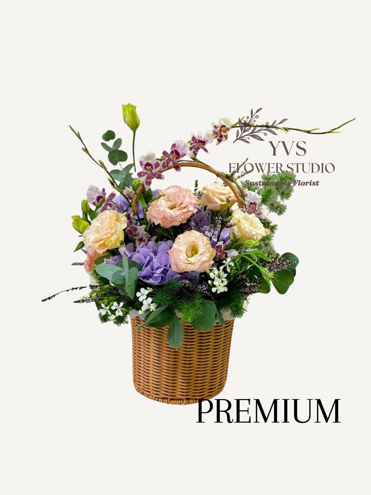 Premium pastel theme basket arrangement