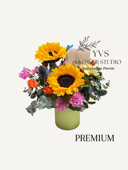 Omakase Fresh yellow and orange Flowers Bloom Box