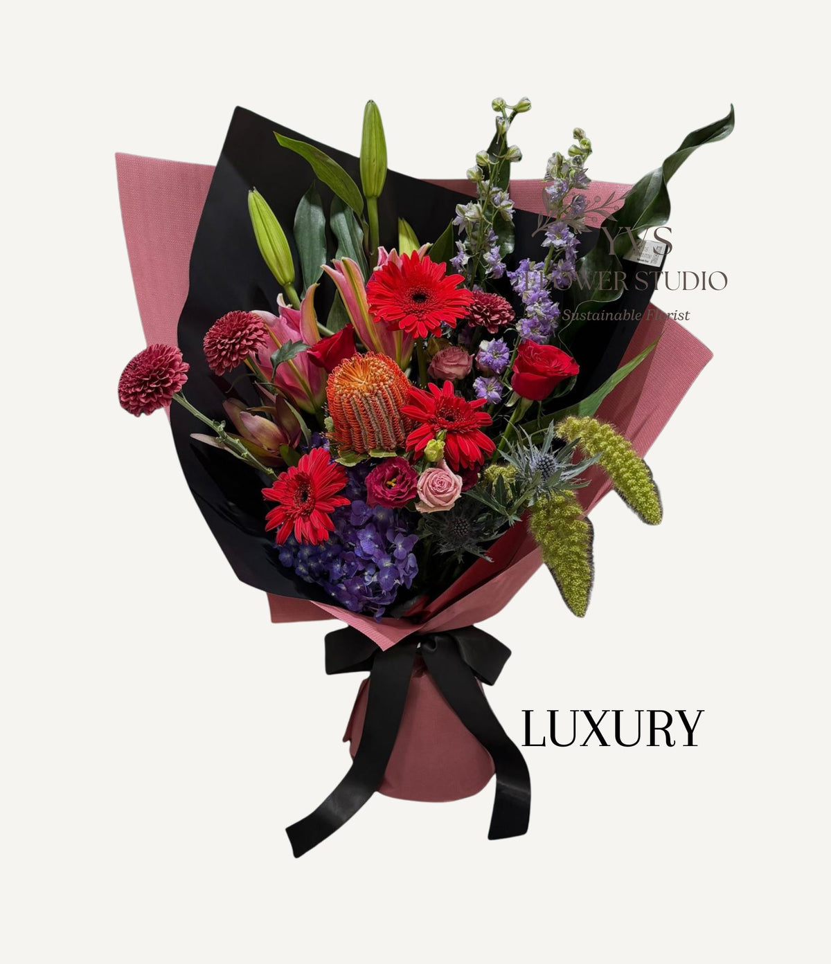 Luxury Designer's choice pink and red bouquet