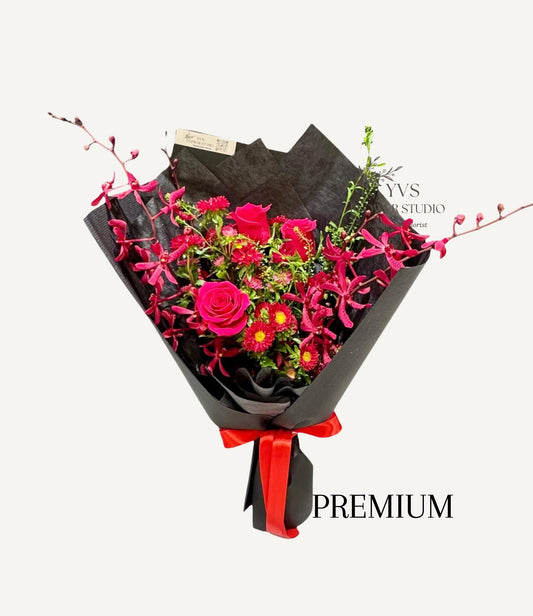 Pet Friendly Red theme fresh flowers bouquet