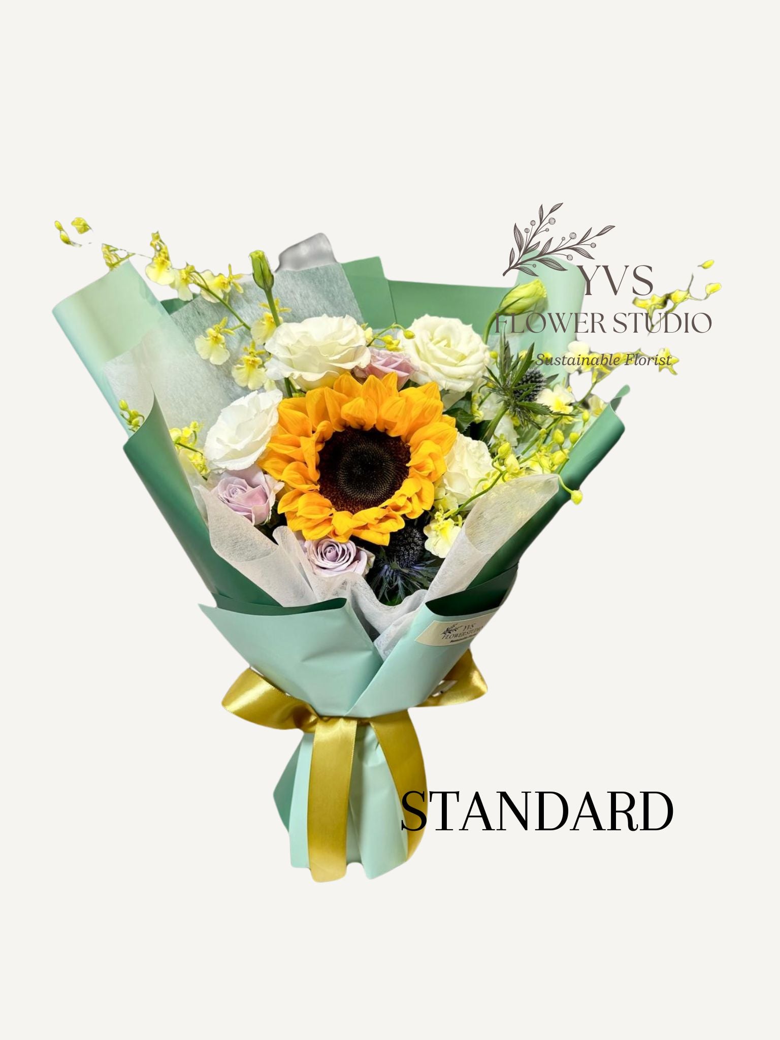 Cat friendly standard fresh sunflowers bouquet with mixed flowers and foliages