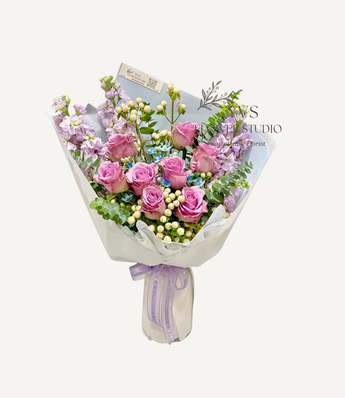 Classic  9 China lilac roses bouquet 