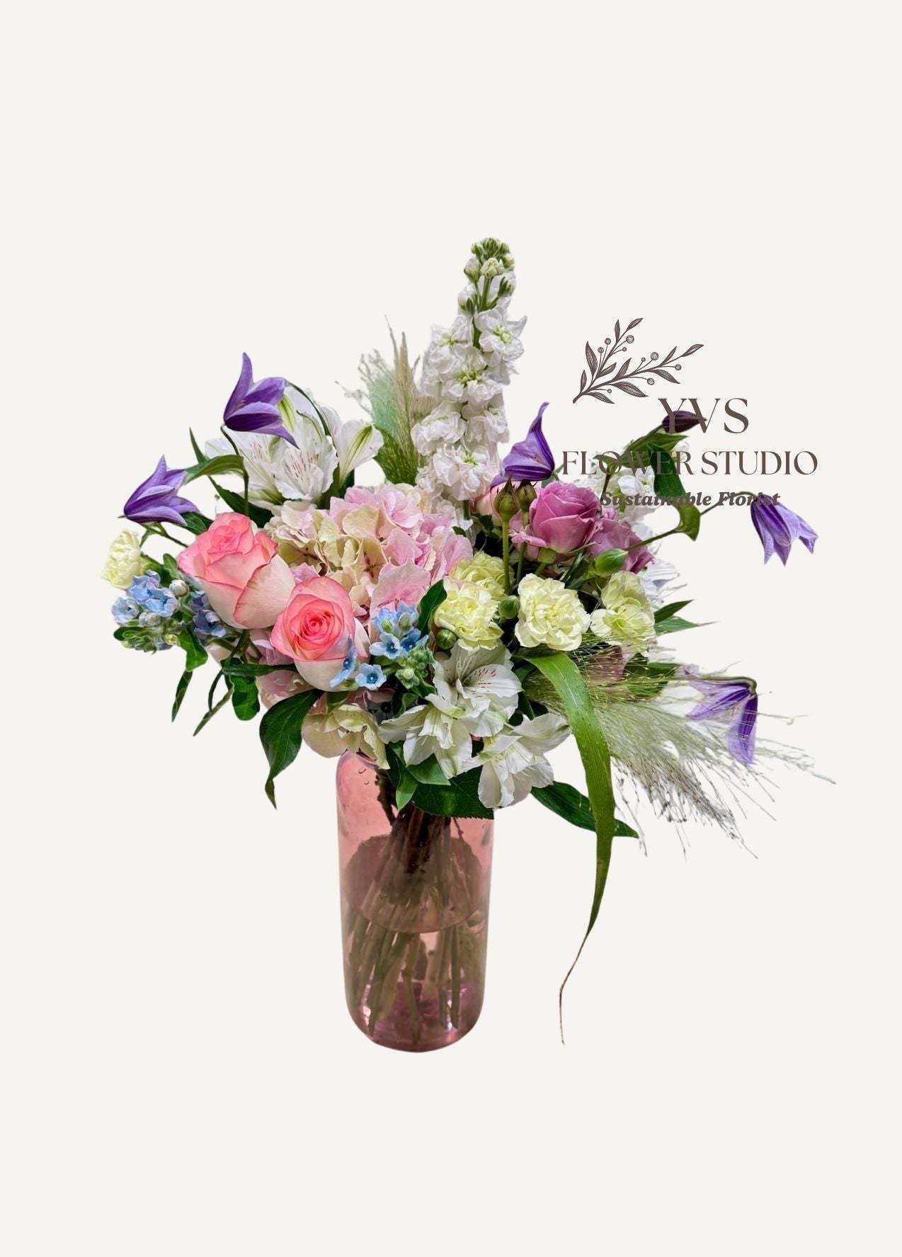 Valentine's Day Omakase pastel vase arrangement