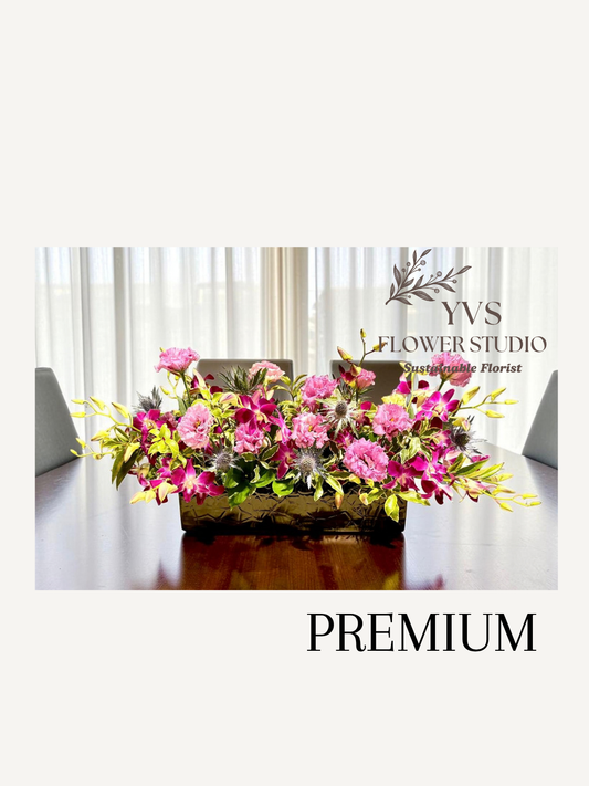 Premium omakase long table arrangement 